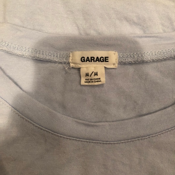 Light blue wrap tie crop tee - Picture 2 of 4